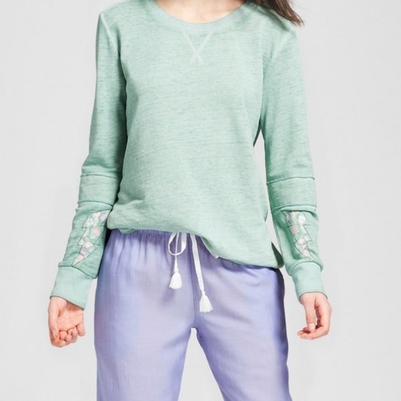 Sleep Sweatshirt Women's Long Sleeve Green Med and Large - Picture 1 of 6